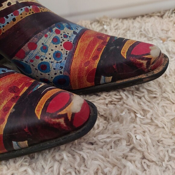Funky Colorful Cowboy Rain Boots  Size 5 Pointed Toe EU 35 - Picture 5 of 16
